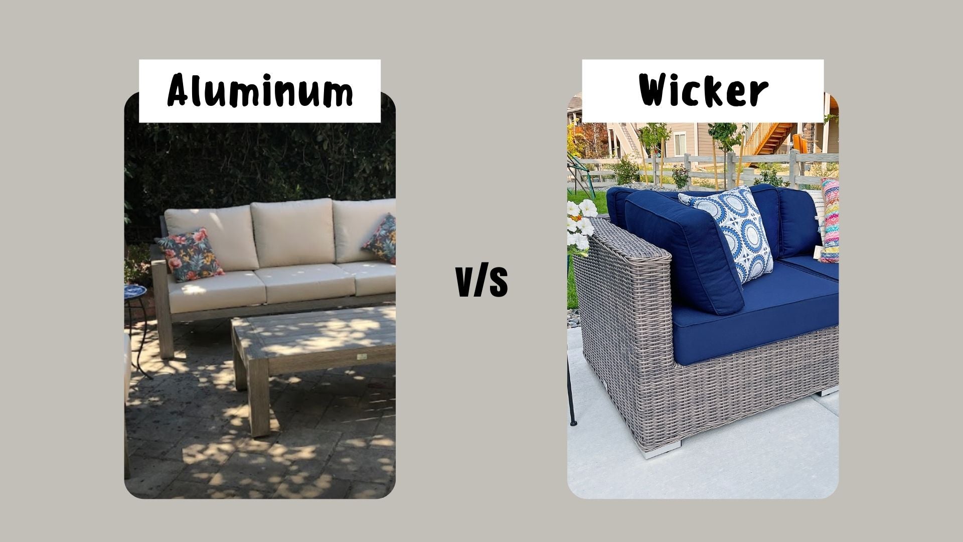 Wicker and store aluminum patio furniture