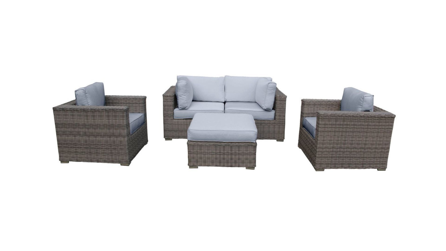 Grey rattan best sale 2 seater sofa